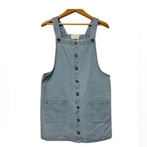 Vintage Denim by Ellison Overall Button down Dress Skirt Blue Size M